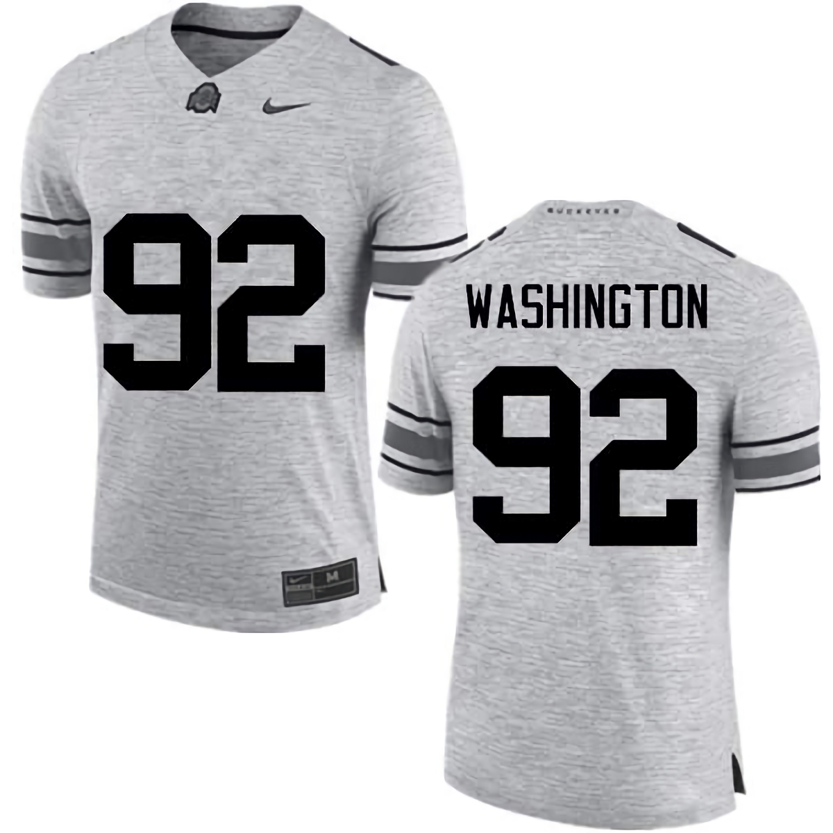 Adolphus Washington Ohio State Buckeyes Men's NCAA #92 Nike Gray College Stitched Football Jersey DHB3456AB